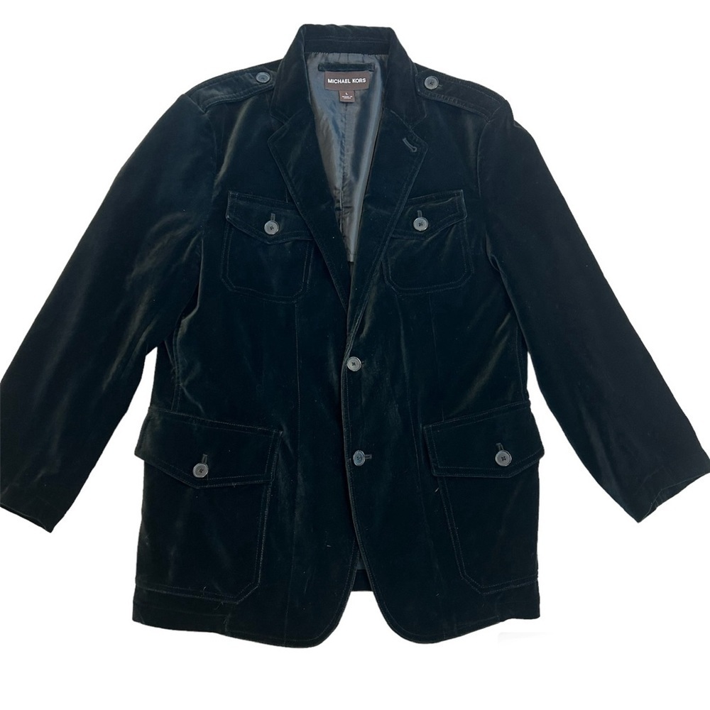 Michael Michael Kors Men's black velvet sport jacket blazer coat Sz L